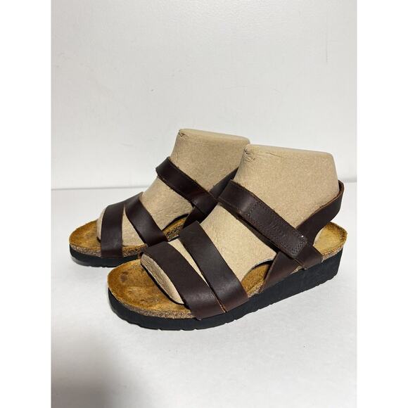 Naot EUC Brown Leather Kayla Sandal Shoe Size 6-6.5 US 37 EU - Picture 1 of 5